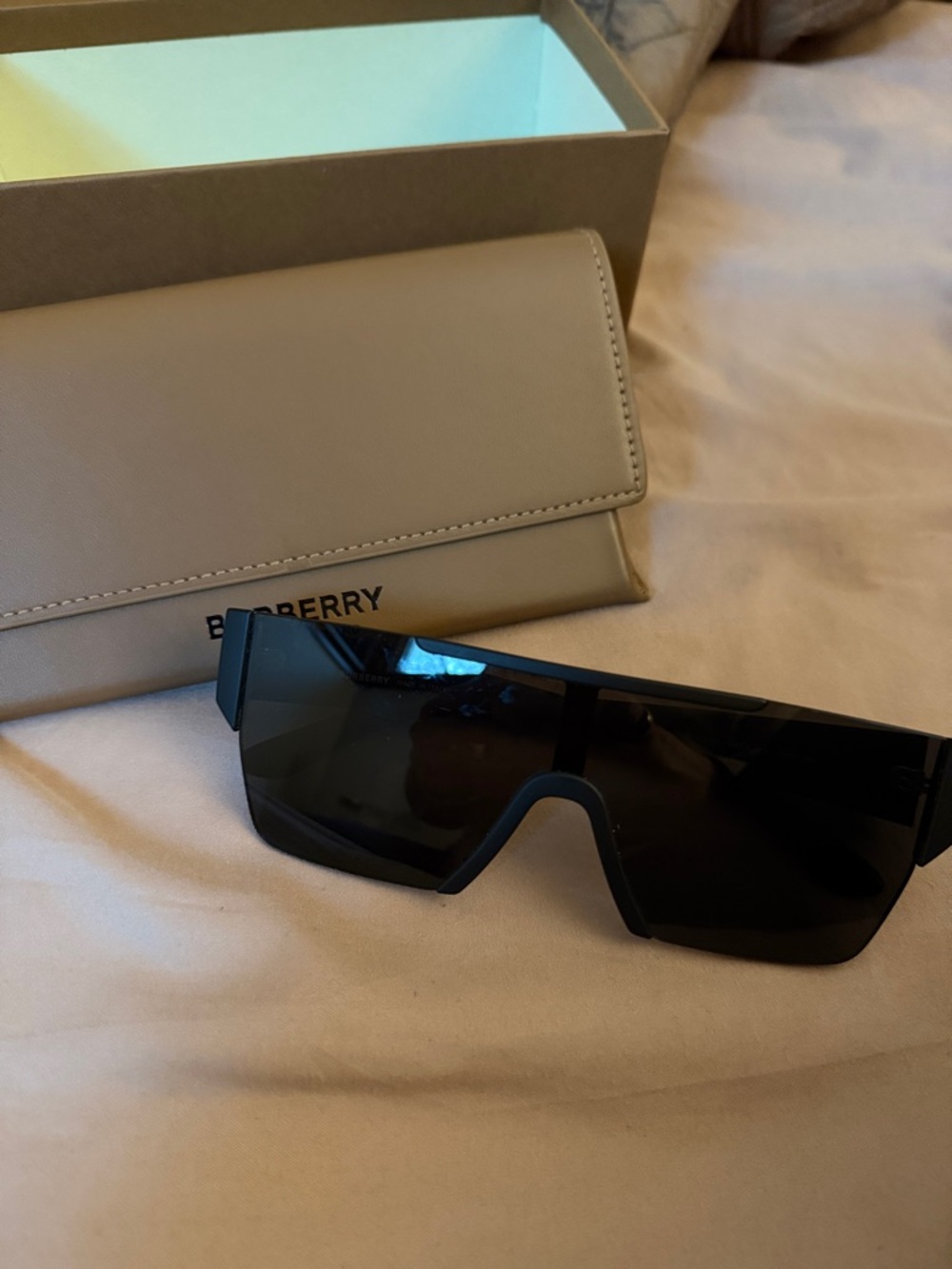 Burberry Black Shield Sunglasses with Case